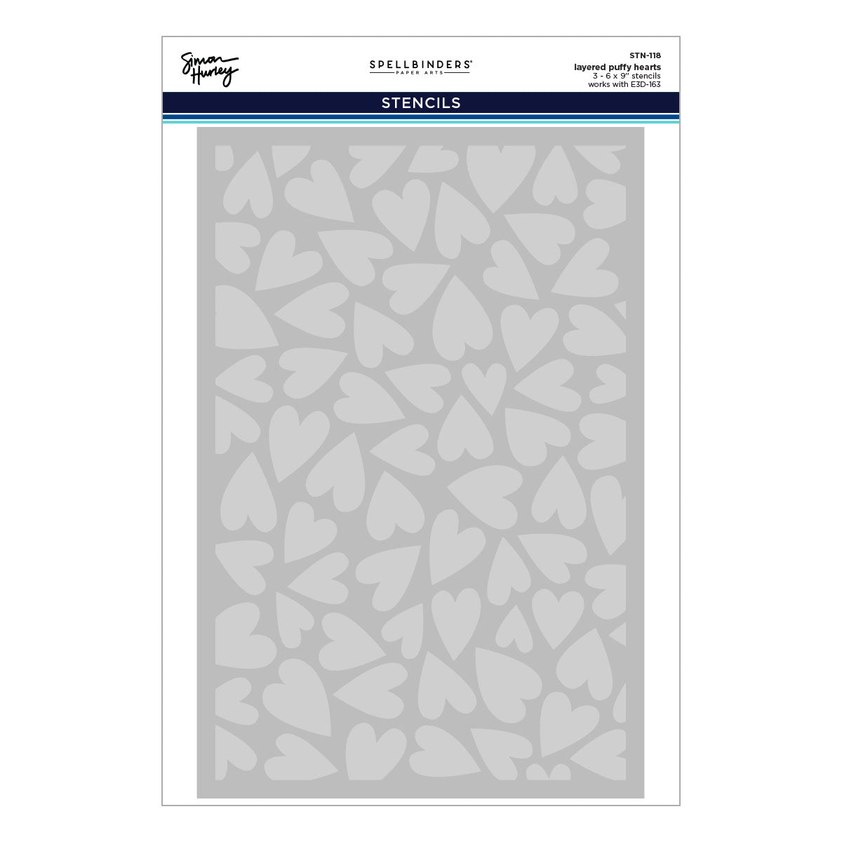 Spellbinders Layered Puffy Hearts Stencil stn-118
