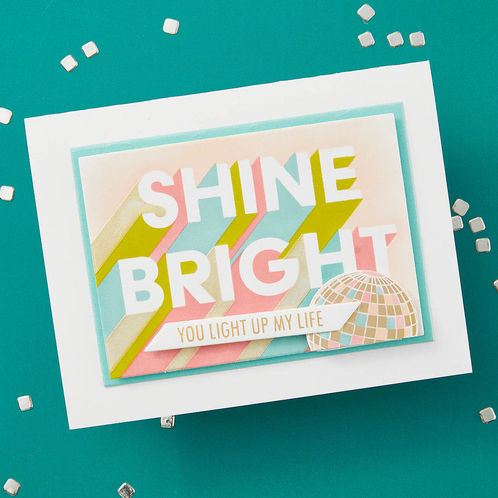Spellbinders Layered Shine Bright Die and Stencil Set bd-0900 disco