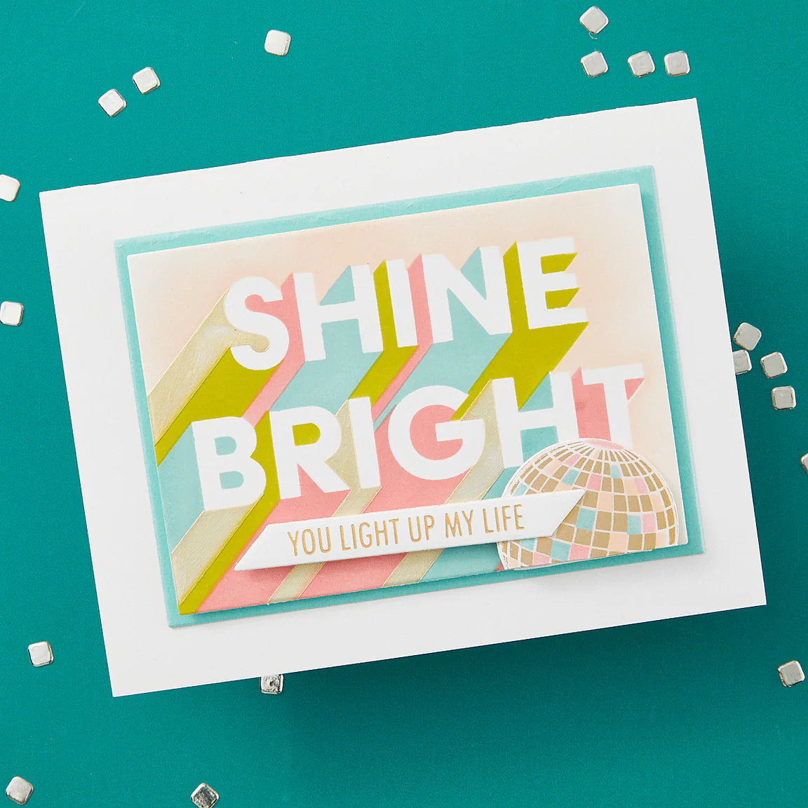 Spellbinders Layered Shine Bright Die and Stencil Set bd-0900 disco