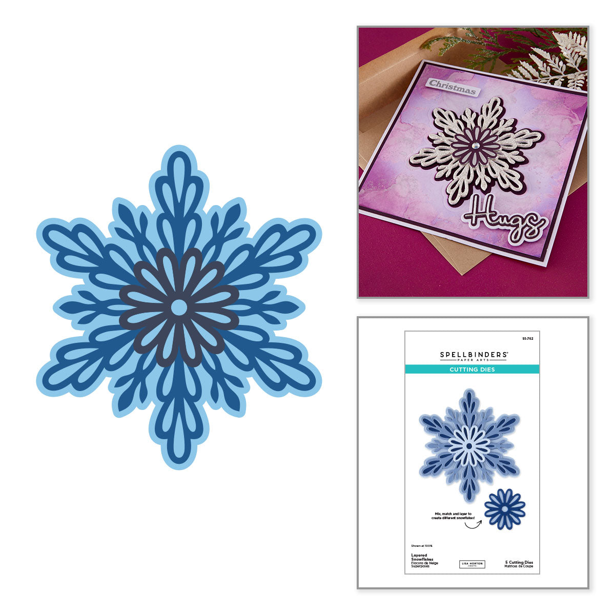 Spellbinders Layered Snowflakes Etched Dies s5-762