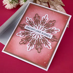Spellbinders Layered Snowflakes Etched Dies s5-762 red background snowflake kisses card