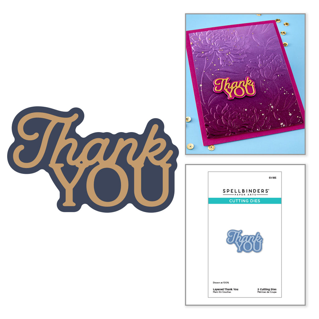 Spellbinders Layered Thank You Etched Dies s1-185