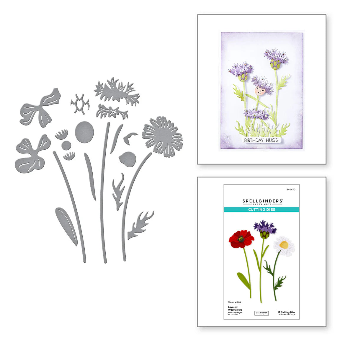 Spellbinders Layered Wildflowers Etched Dies s4-1430