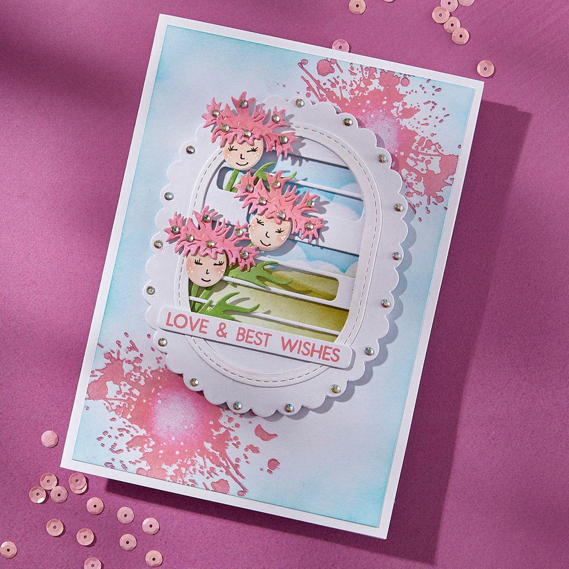 Spellbinders Layered Wildflowers Etched Dies s4-1430 love