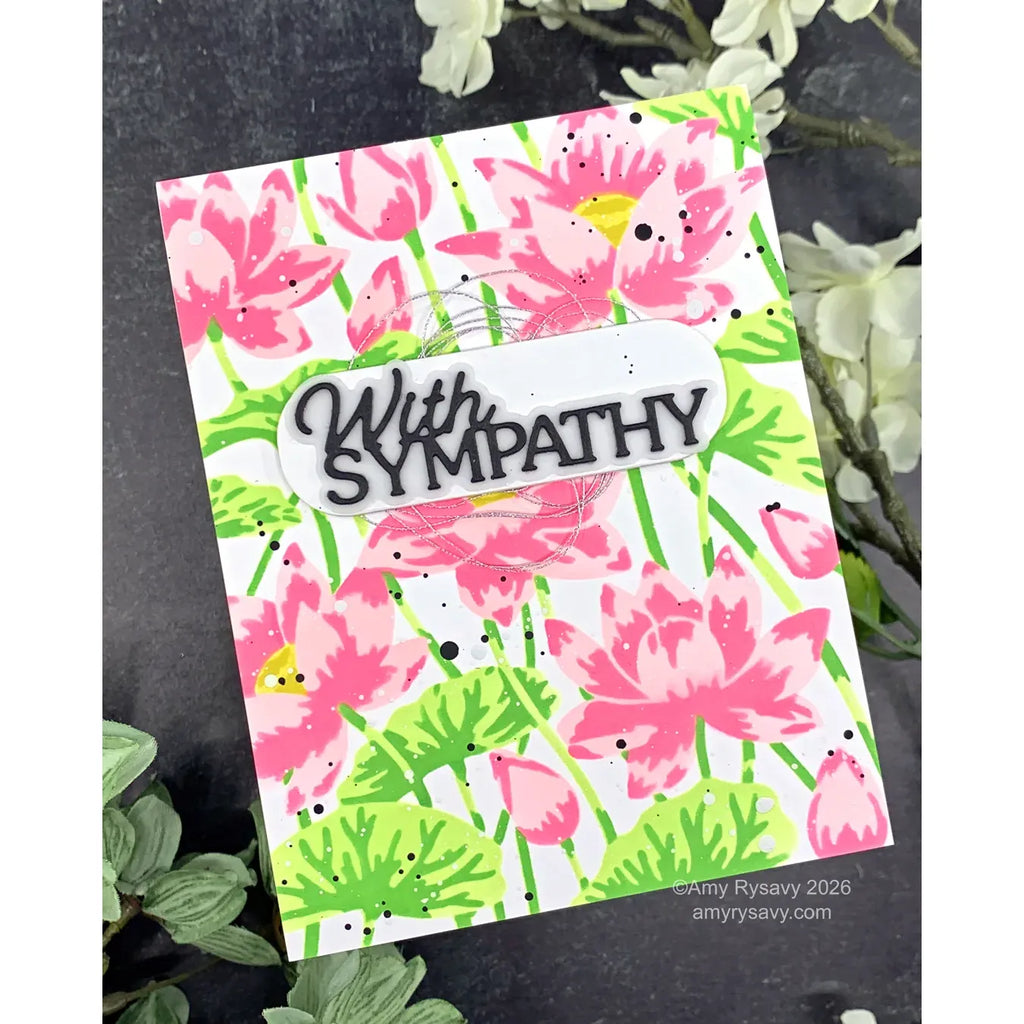 Spellbinders Layered With Sympathy Etched Dies s1-187 pink flowers