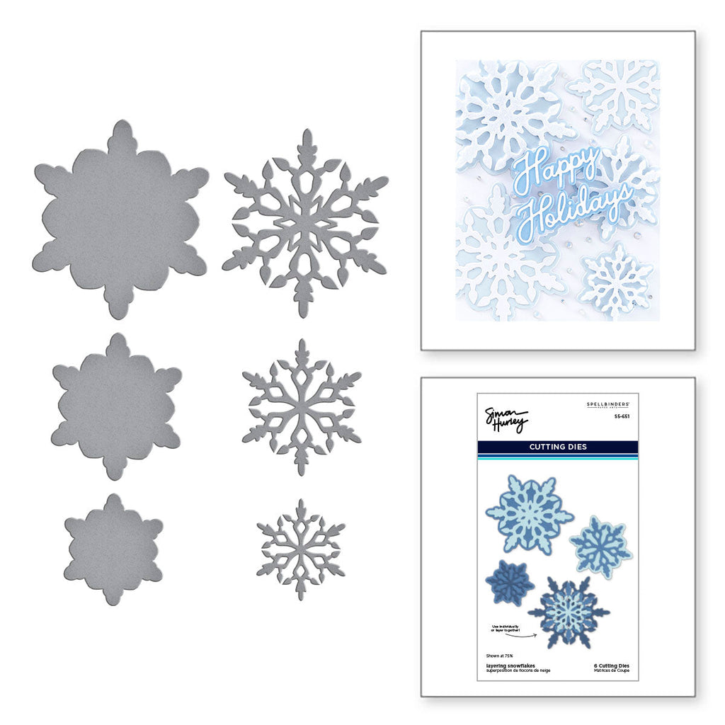 Spellbinders Layering Snowflakes Etched Dies s5-651