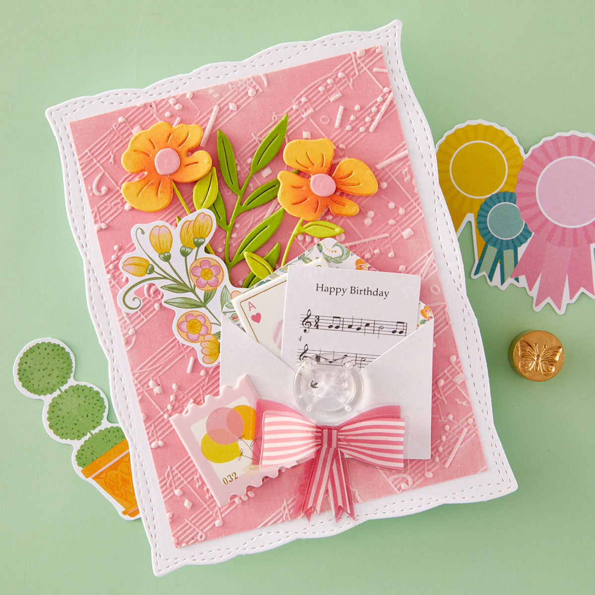 Spellbinders Leaf and Bloom Etched Dies s4-1512 birthday