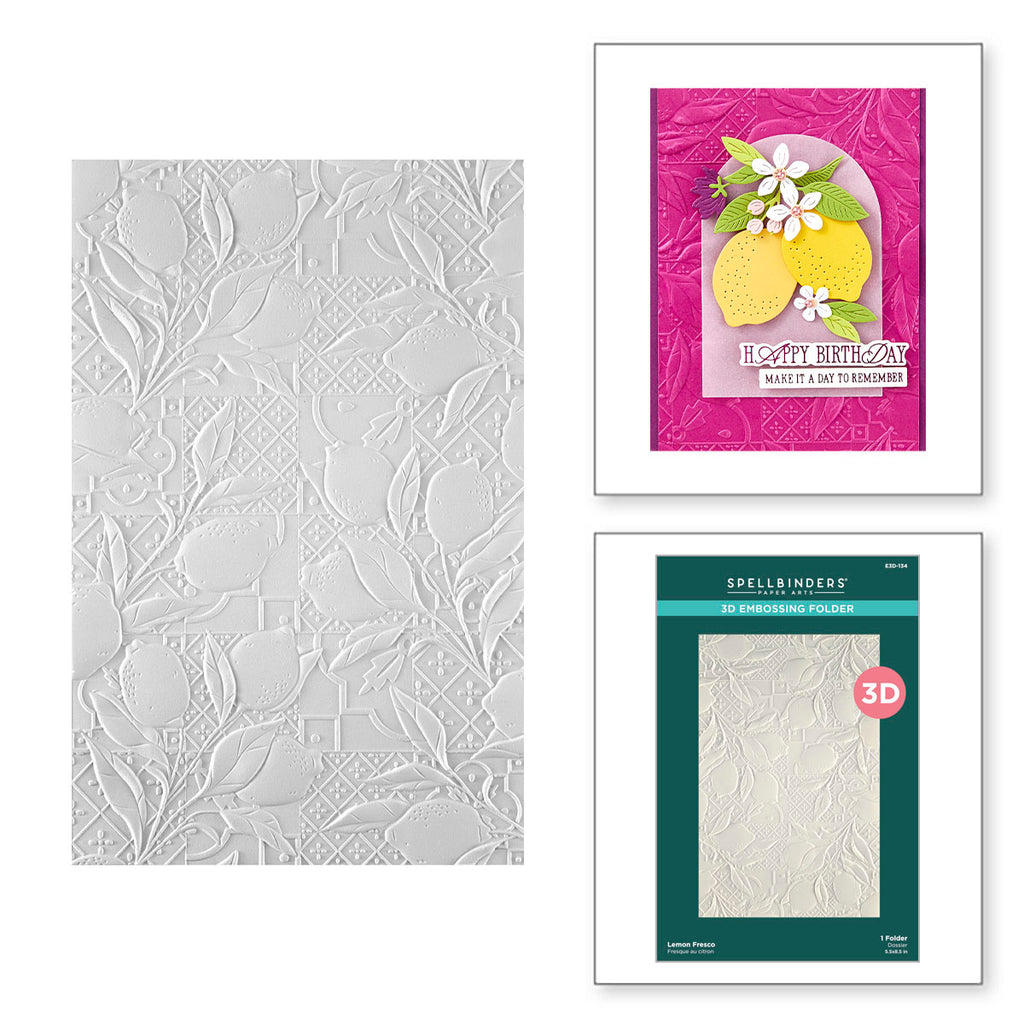 Spellbinders Lemon Fresco 3D Embossing Folder e3d-134