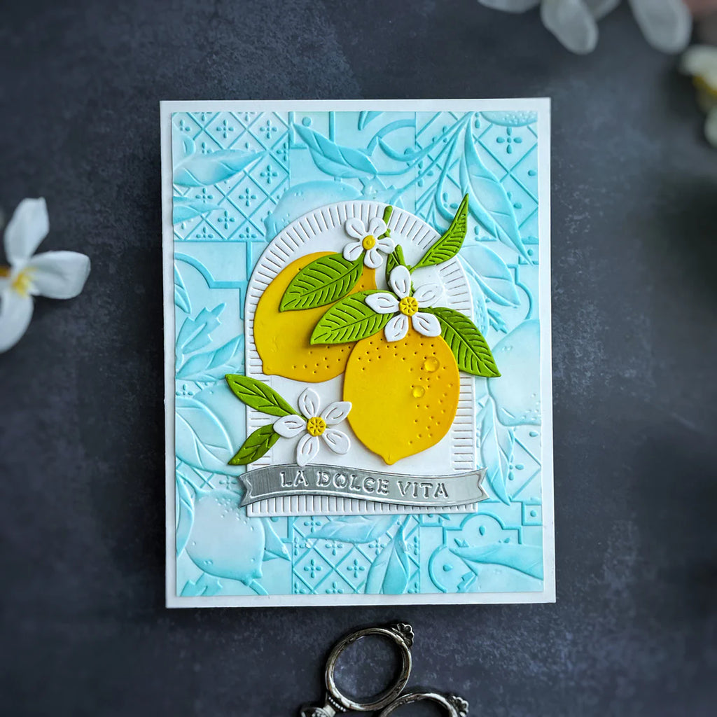 Spellbinders Lemon Fresco 3D Embossing Folder e3d-134 dolce vita