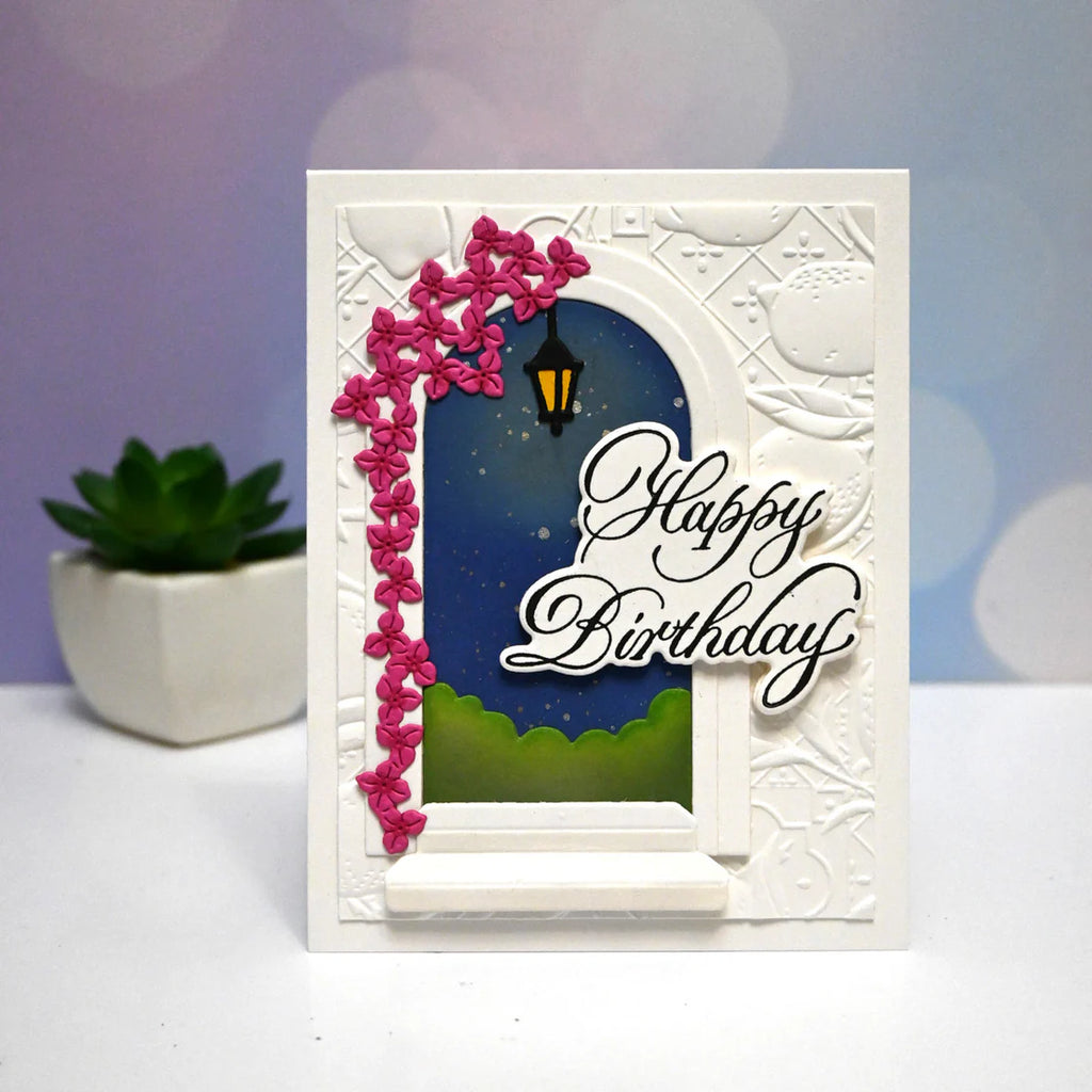 Spellbinders Lemon Fresco 3D Embossing Folder e3d-134 happy birthday