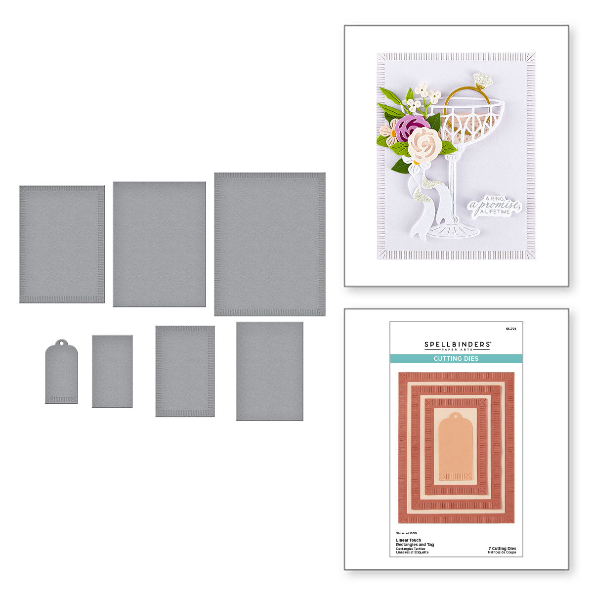Spellbinders Linear Touch Rectangles and Tag Etched Dies s5-721
