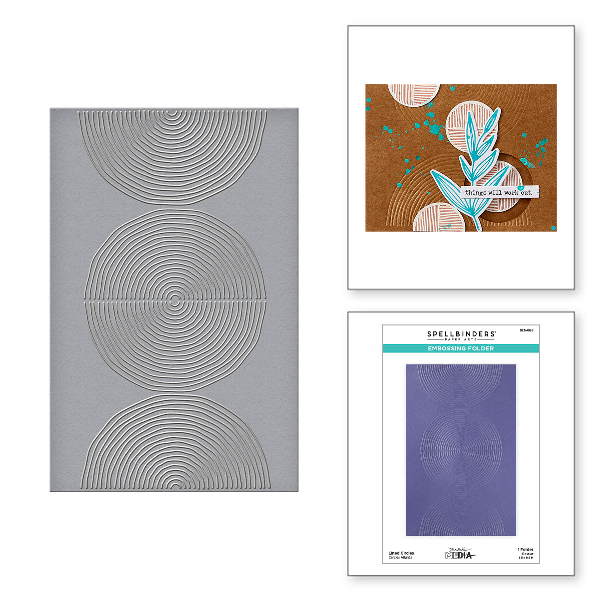 Spellbinders Lined Circles Embossing Folder ses-066