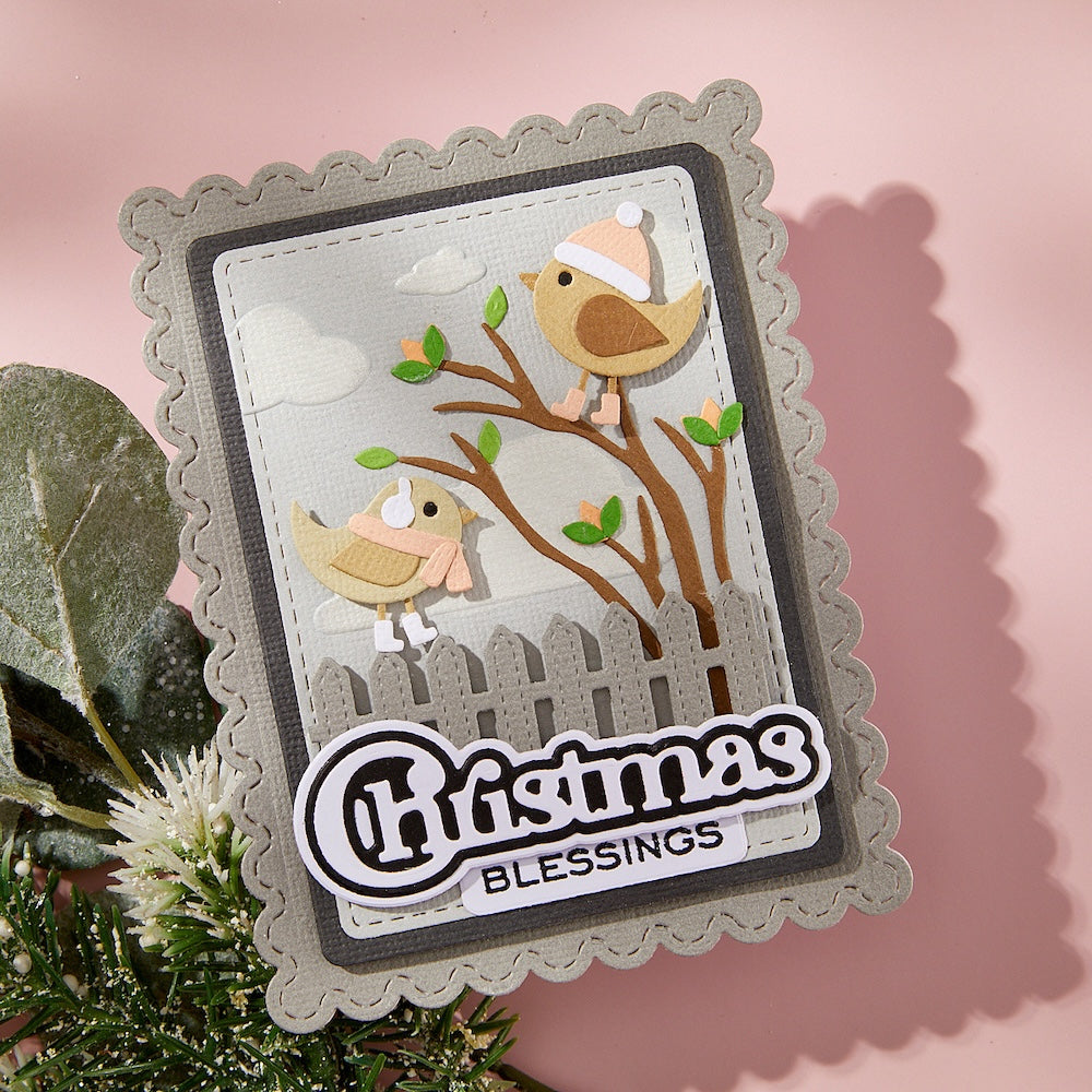 Spellbinders Little Birdies Etched Dies s4-1453 christmas