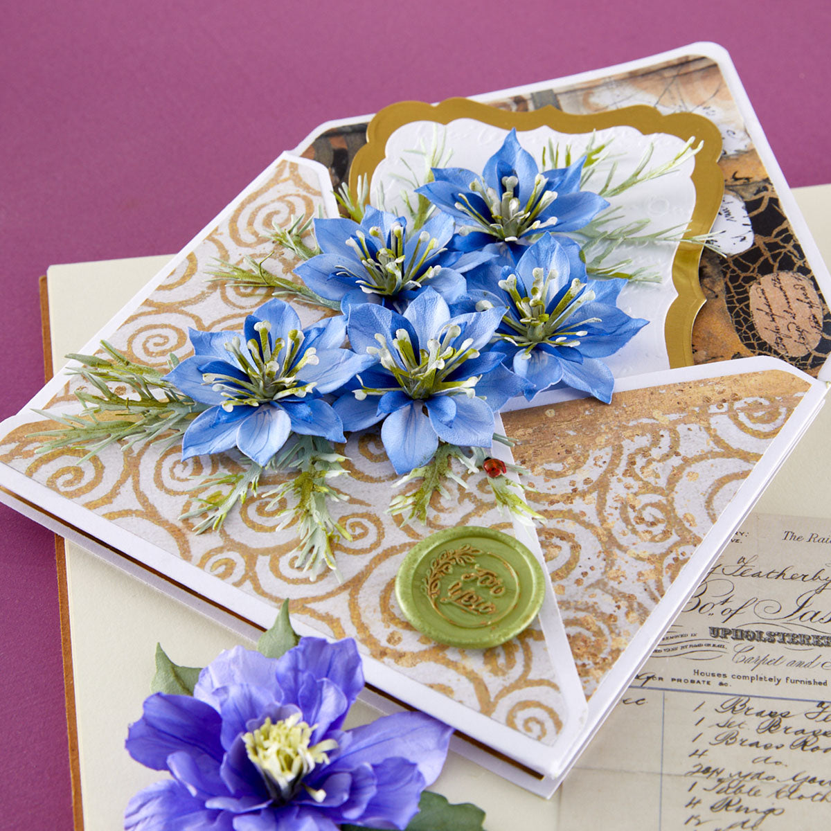 Spellbinders Love-in-a-Mist Etched Dies s3-559 envelope