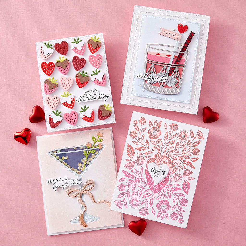 Spellbinders Love on the Rocks Etched Dies s5-668 drinks