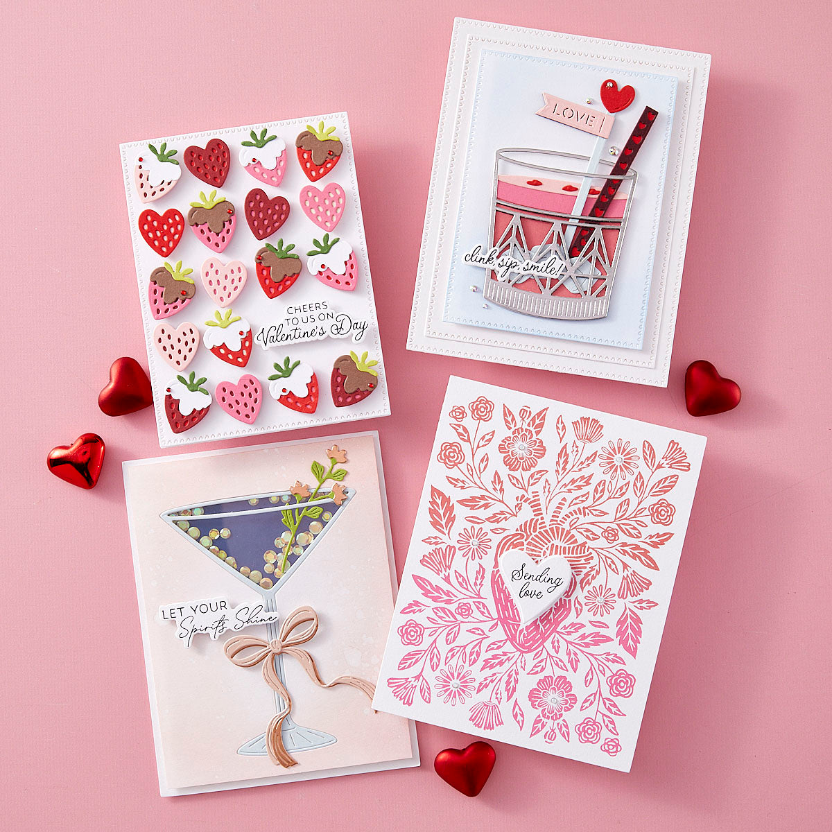 Spellbinders Love on the Rocks Etched Dies s5-668 drinks