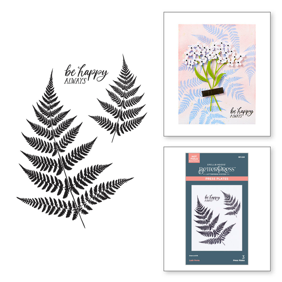 Spellbinders Lush Ferns BetterPress Plate bp-228
