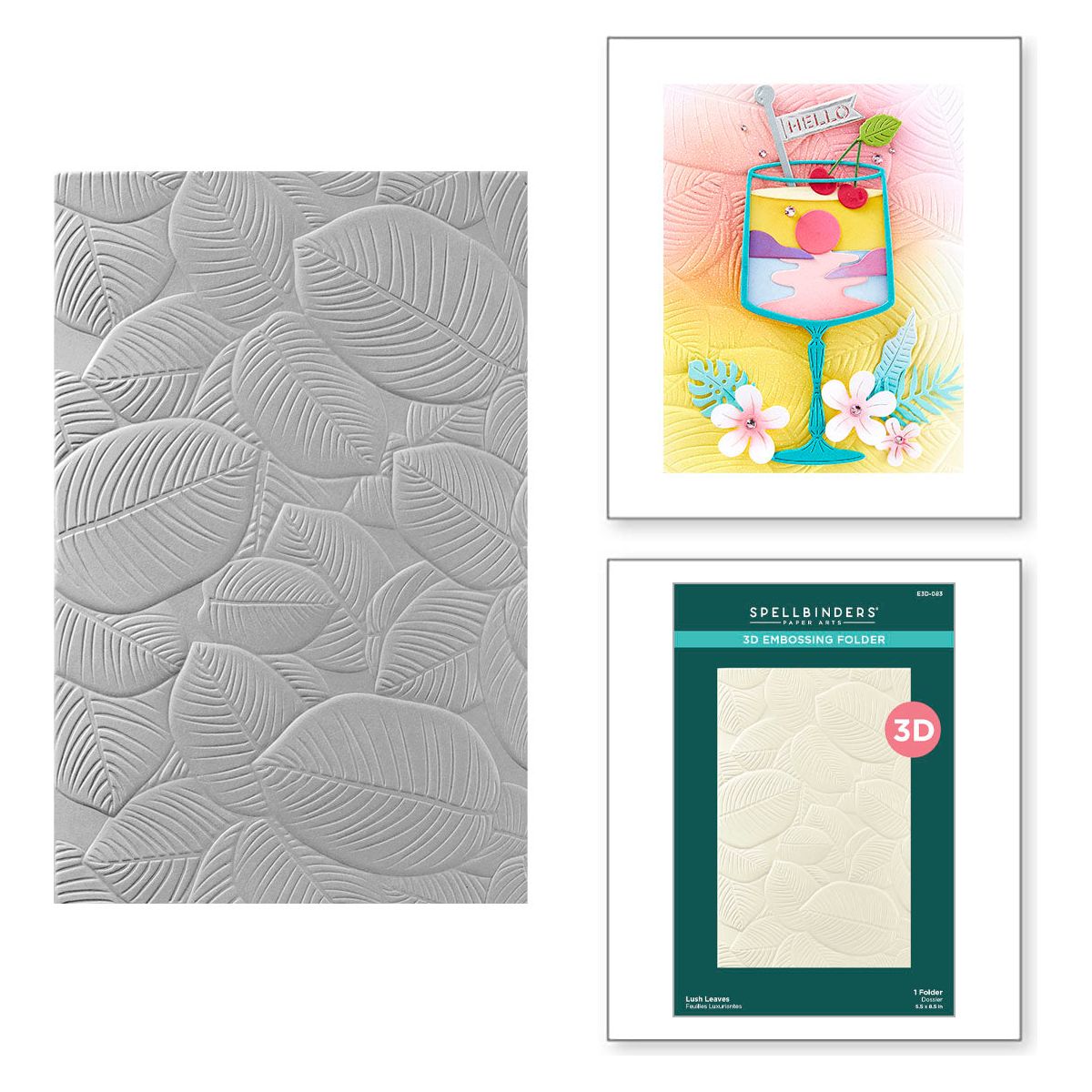 Spellbinders Lush Leaves 3D Embossing Folder e3d-083