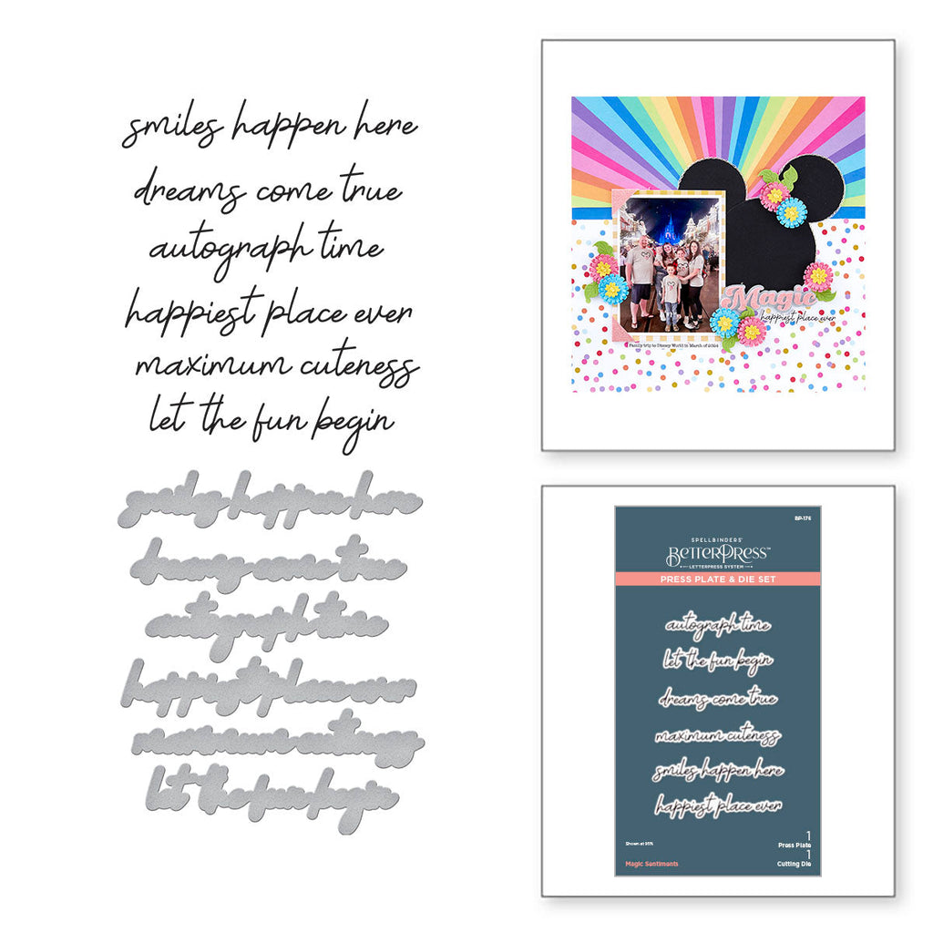 Spellbinders Magic Sentiments Press Plate and Die Set bp-176*