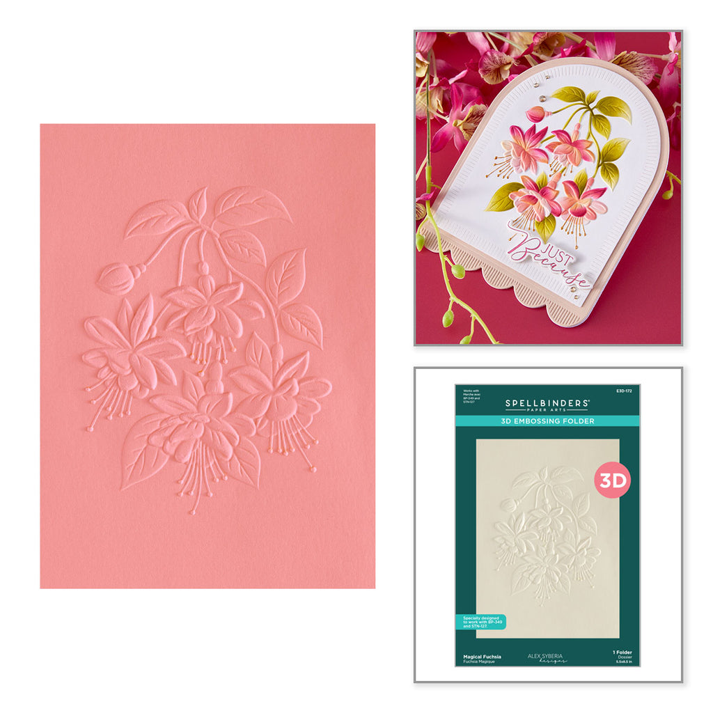 Spellbinders Magical Fuchsia 3D Embossing Folder e3d-172