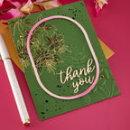 Spellbinders Magical Fuchsia Press and Foil Plate, Die and Stencil Bundle thank you
