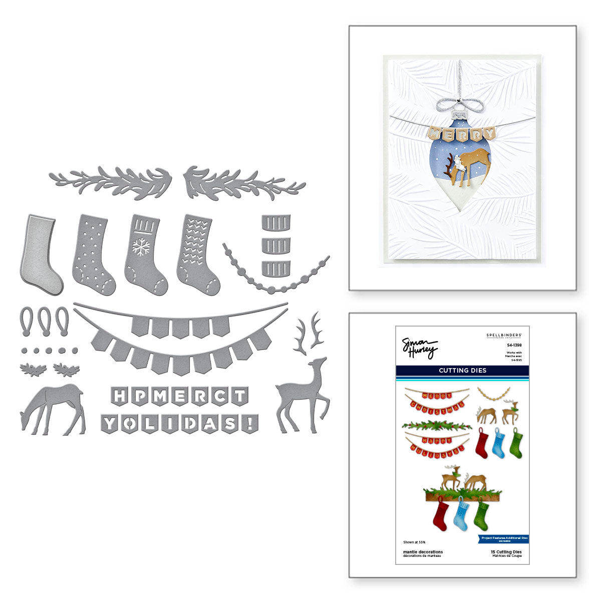 Spellbinders Mantle Decorations Etched Dies s4-1398
