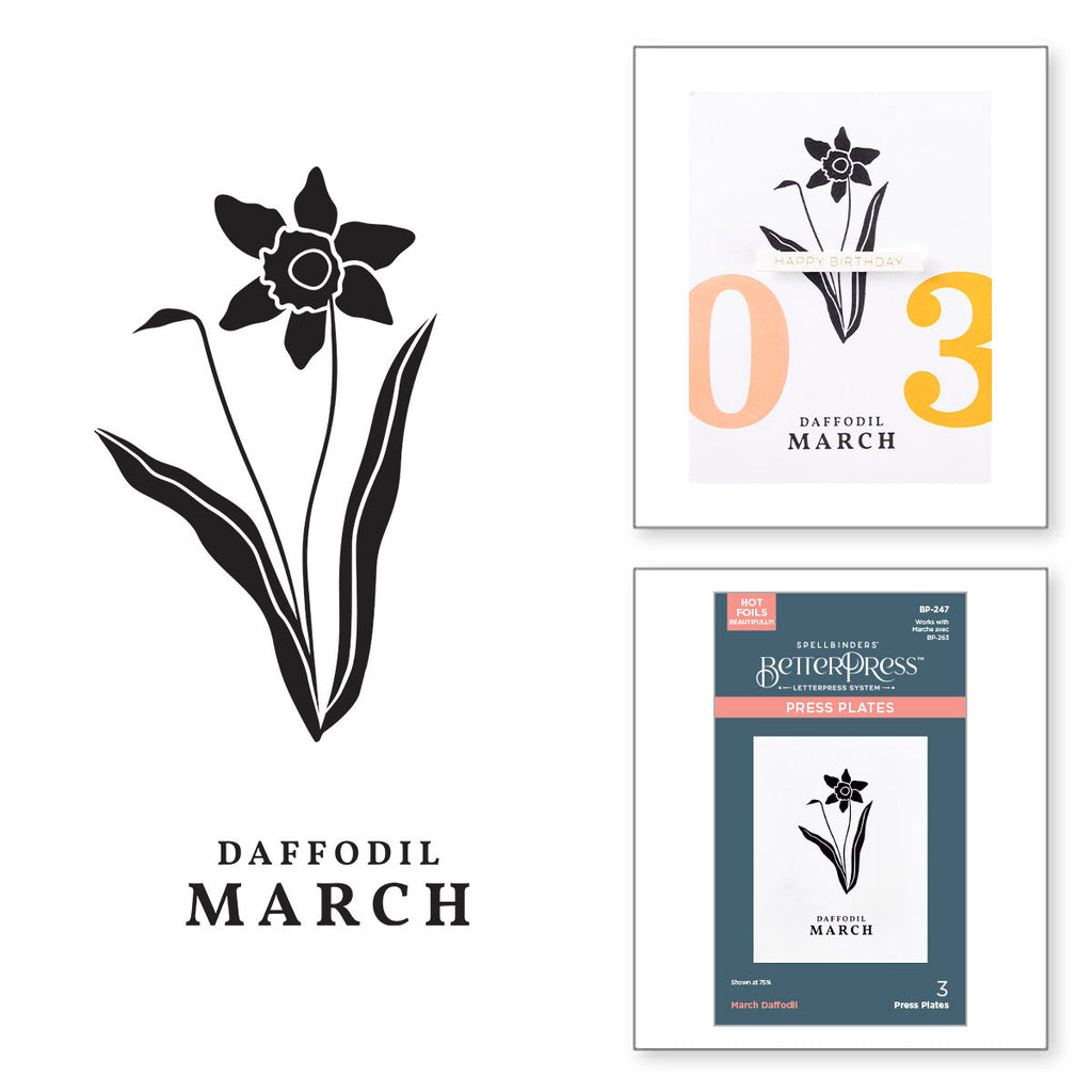 Spellbinders March Daffodil Press Plates bp-247