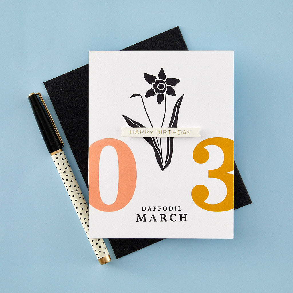 Spellbinders March Daffodil Press Plates bp-247 birthday