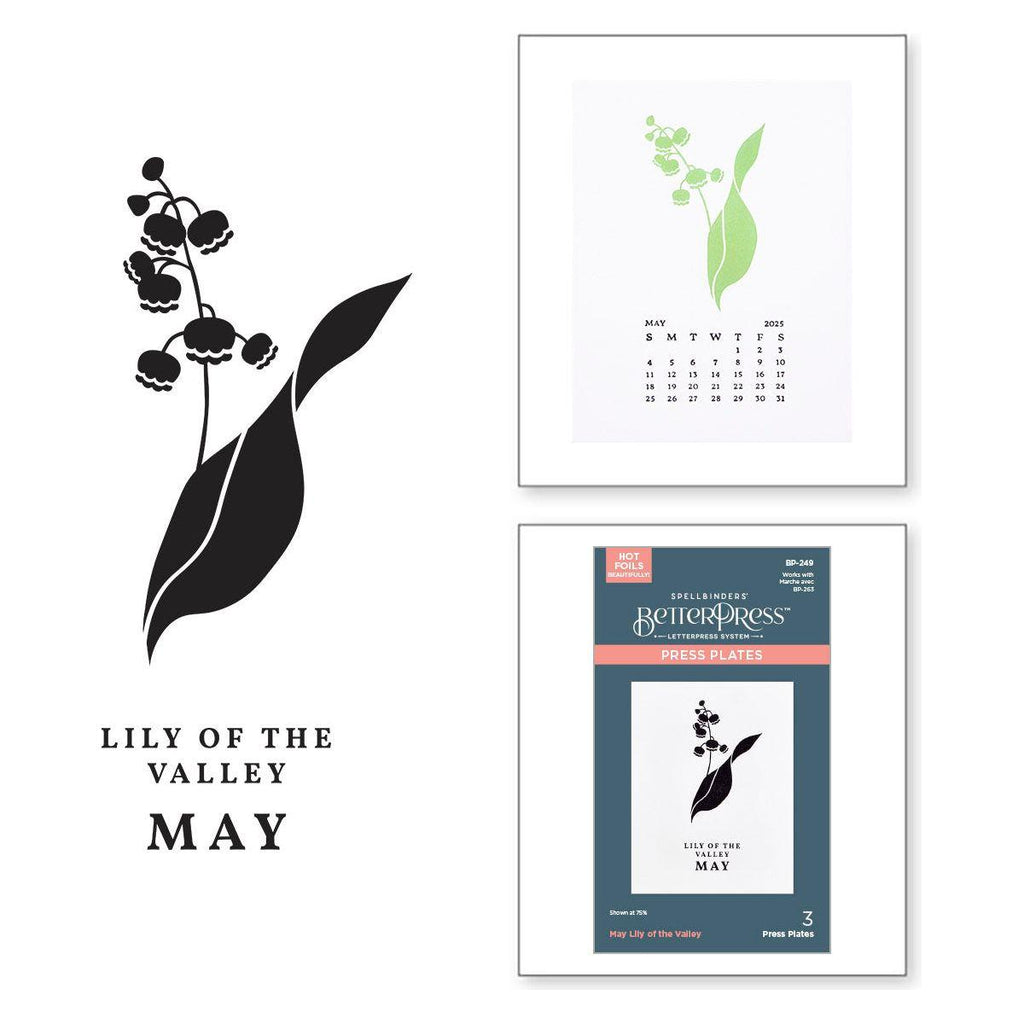 Spellbinders May Lily of the Valley Press Plates bp-249