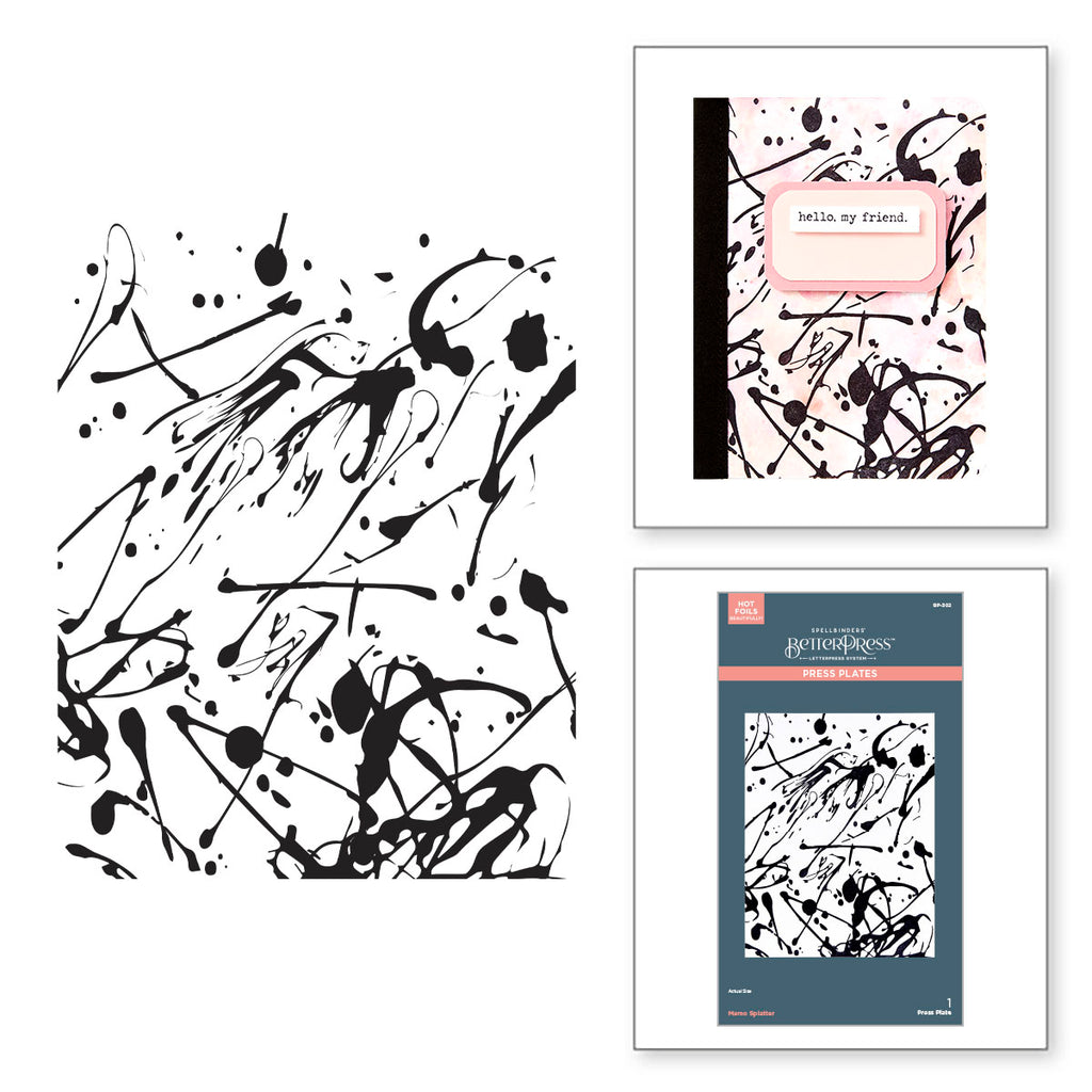 Spellbinders Memo Splatter BetterPress Plate bp-302