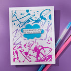 Spellbinders Memo Splatter BetterPress Plate bp-302 celebrate