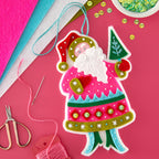 Spellbinders Merino Wool Felt Sheets Festive Collection fs-009 Santa claus felt ornament