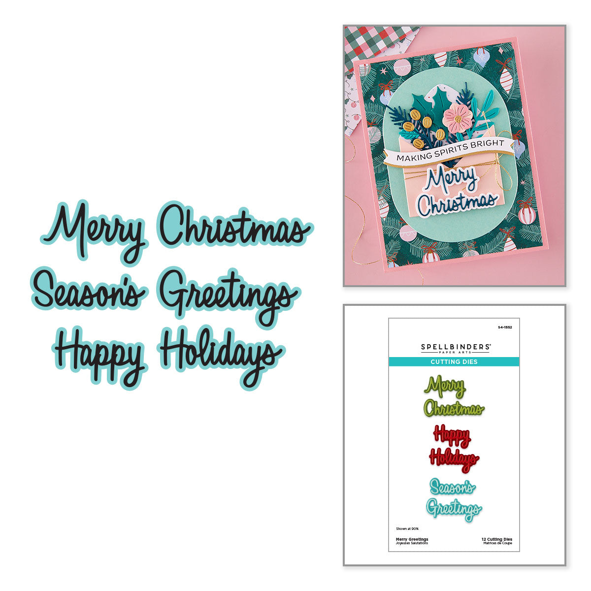 Spellbinders Merry Greetings Etched Dies s4-1552