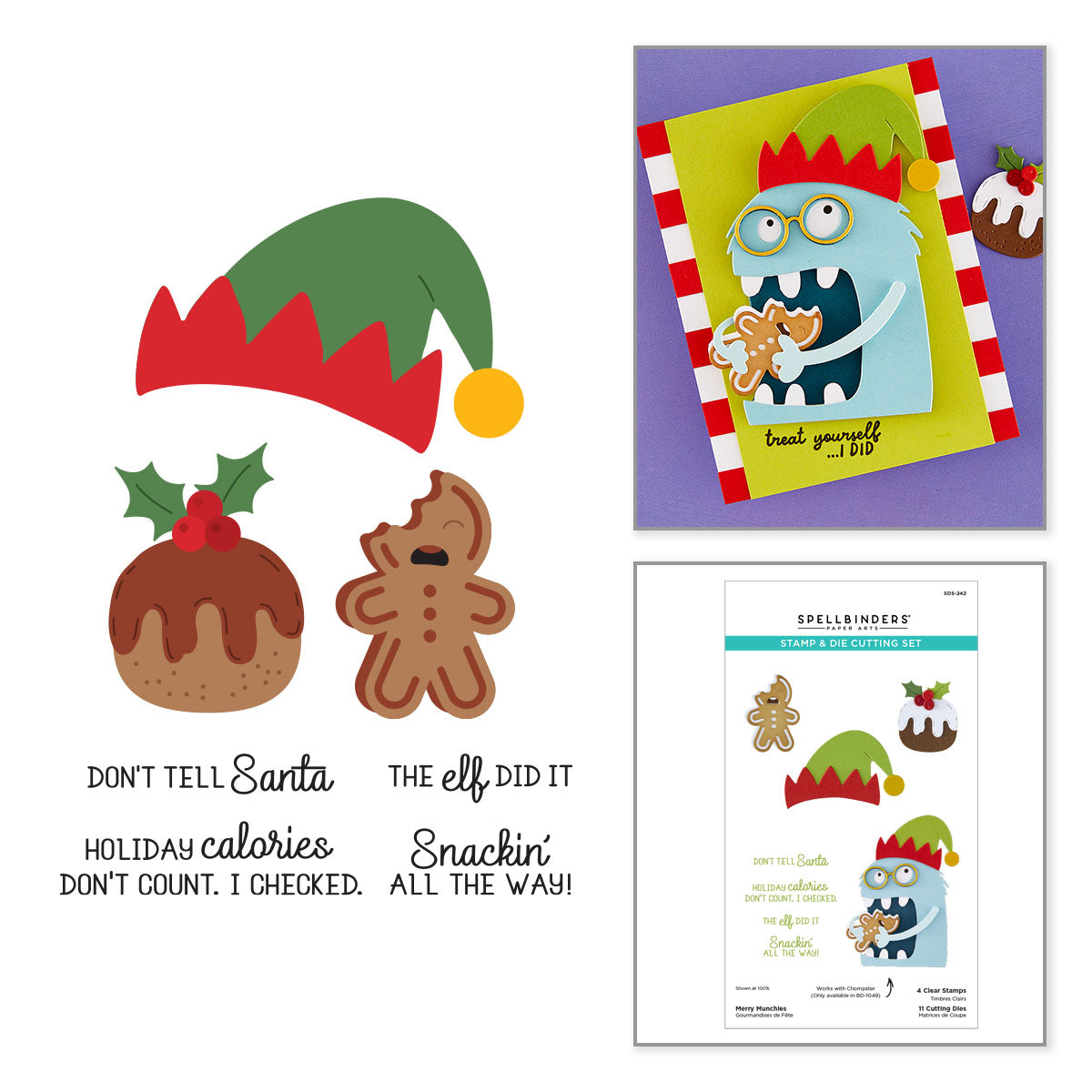 Spellbinders Merry Munchies Stamp and Die Set sds-242