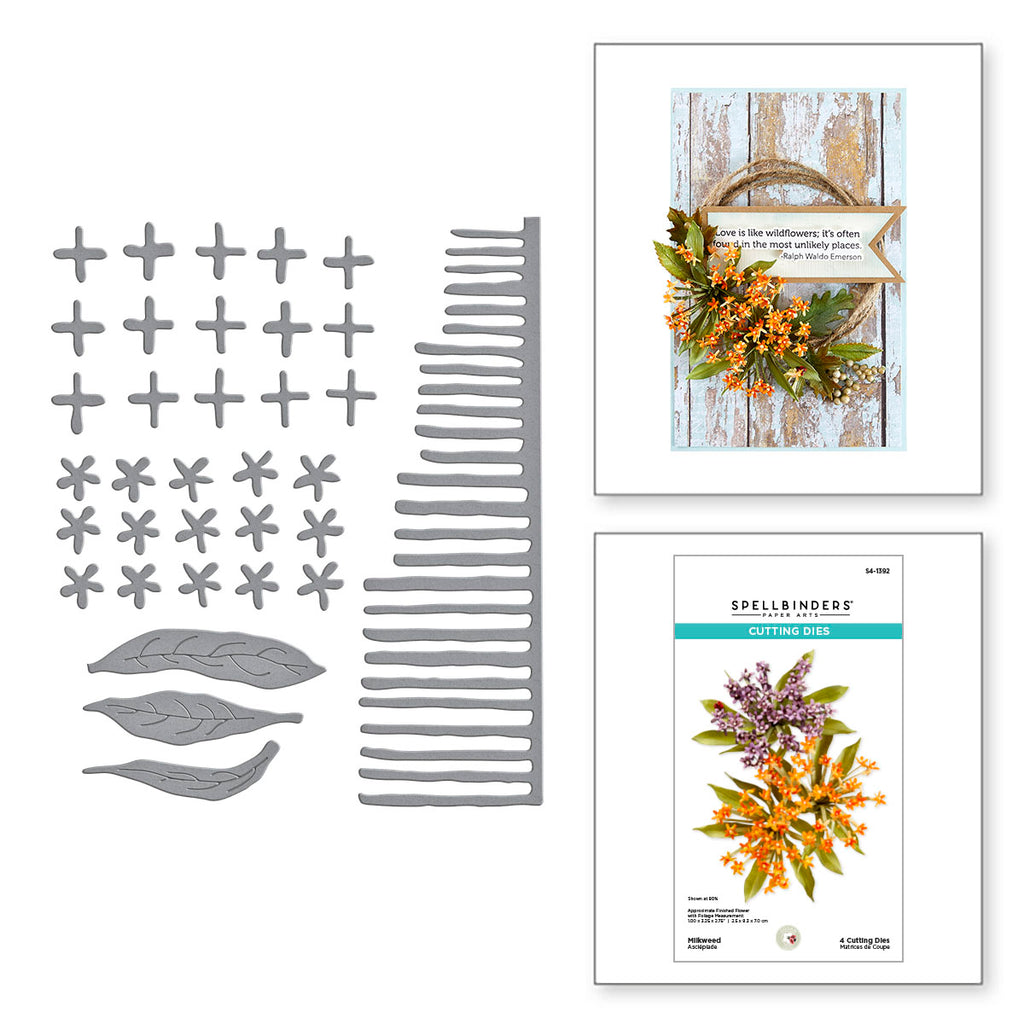 Spellbinders Milkweed Etched Dies s4-1392