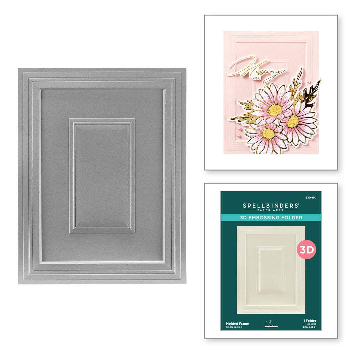 Spellbinders Molded Frame 3D Embossing Folder e3d-130