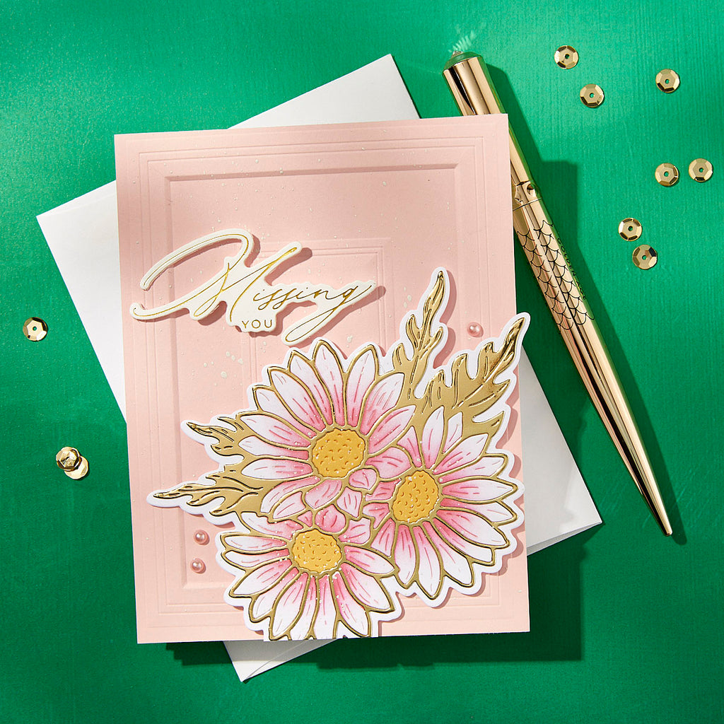 Spellbinders Molded Frame 3D Embossing Folder e3d-130 daises