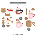 Spellbinders Mug Friends Etched Dies s4-1477 penguin snowman hot chocolate
