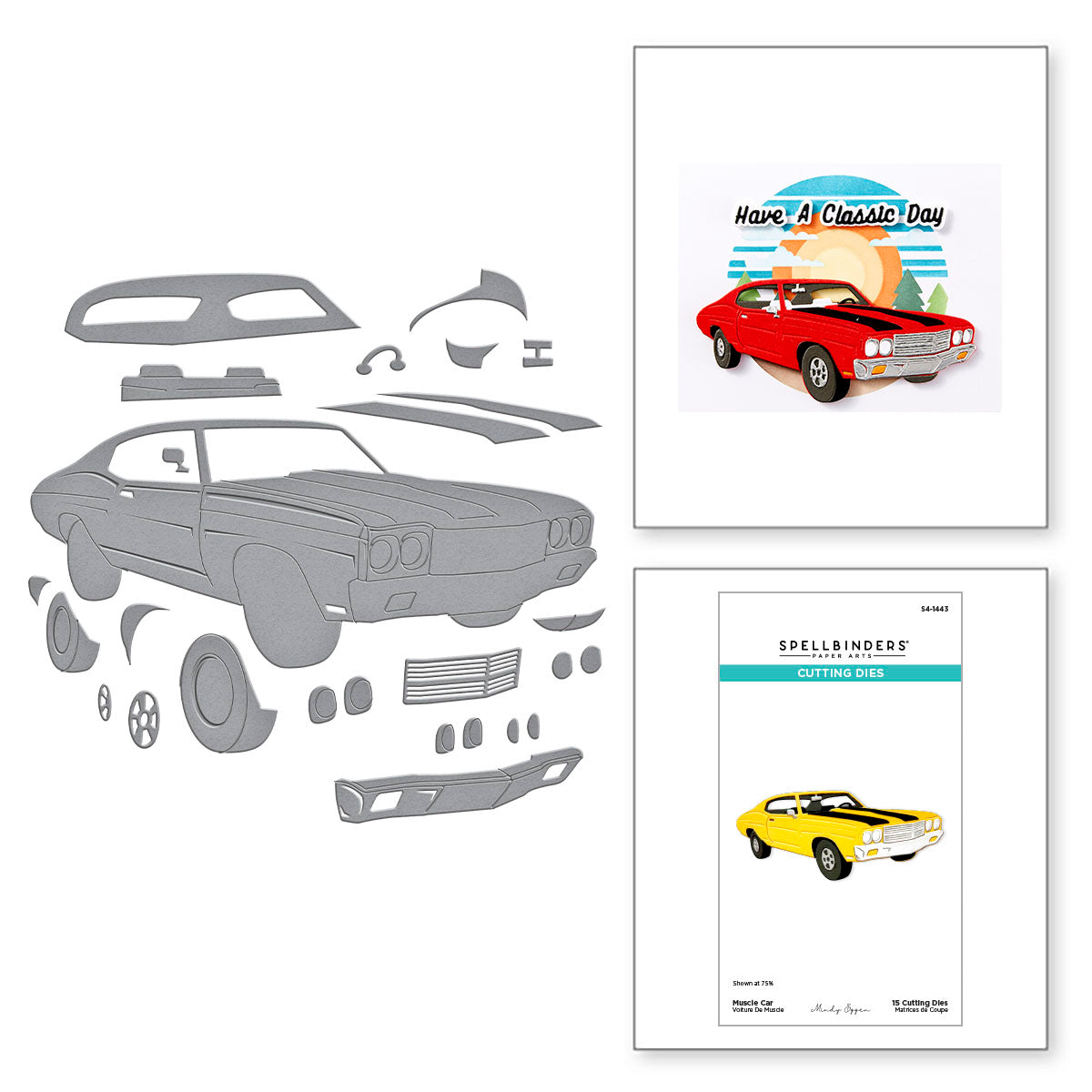 Spellbinders Muscle Car Etched Dies s4-1443