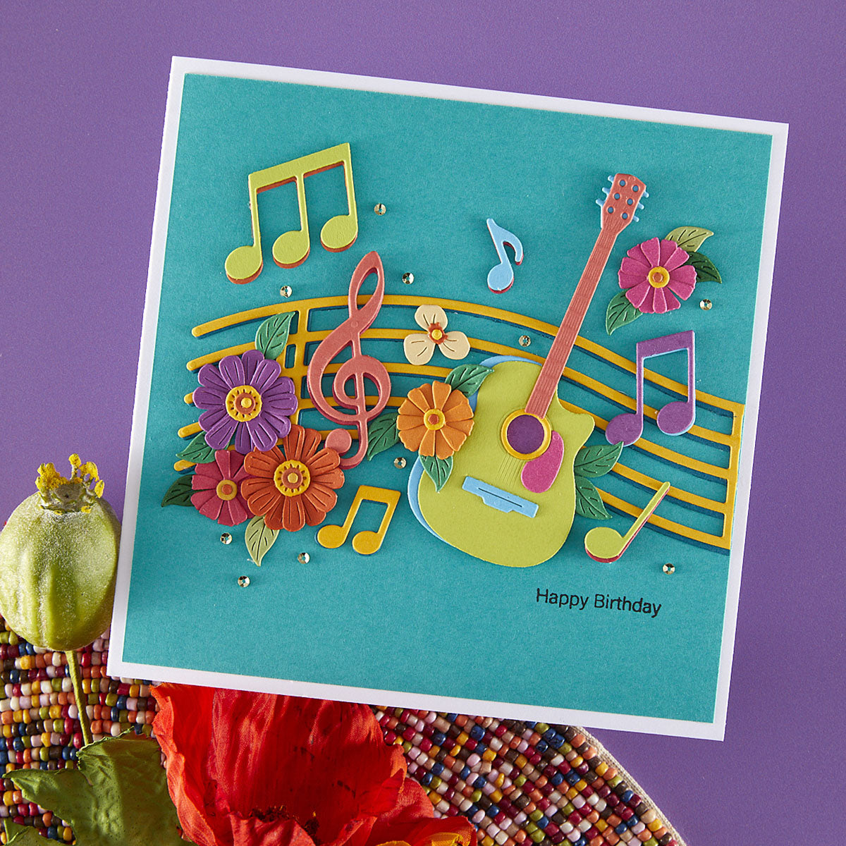 Spellbinders Musical Notes and Stave Pop-Up Etched Dies s5-687 birthday