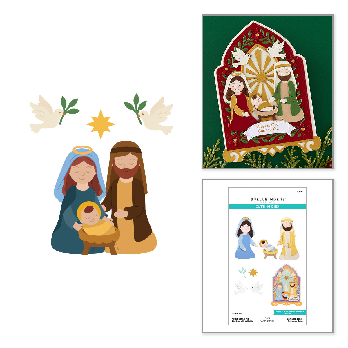 Spellbinders Nativity Blessings Etched Dies s5-765