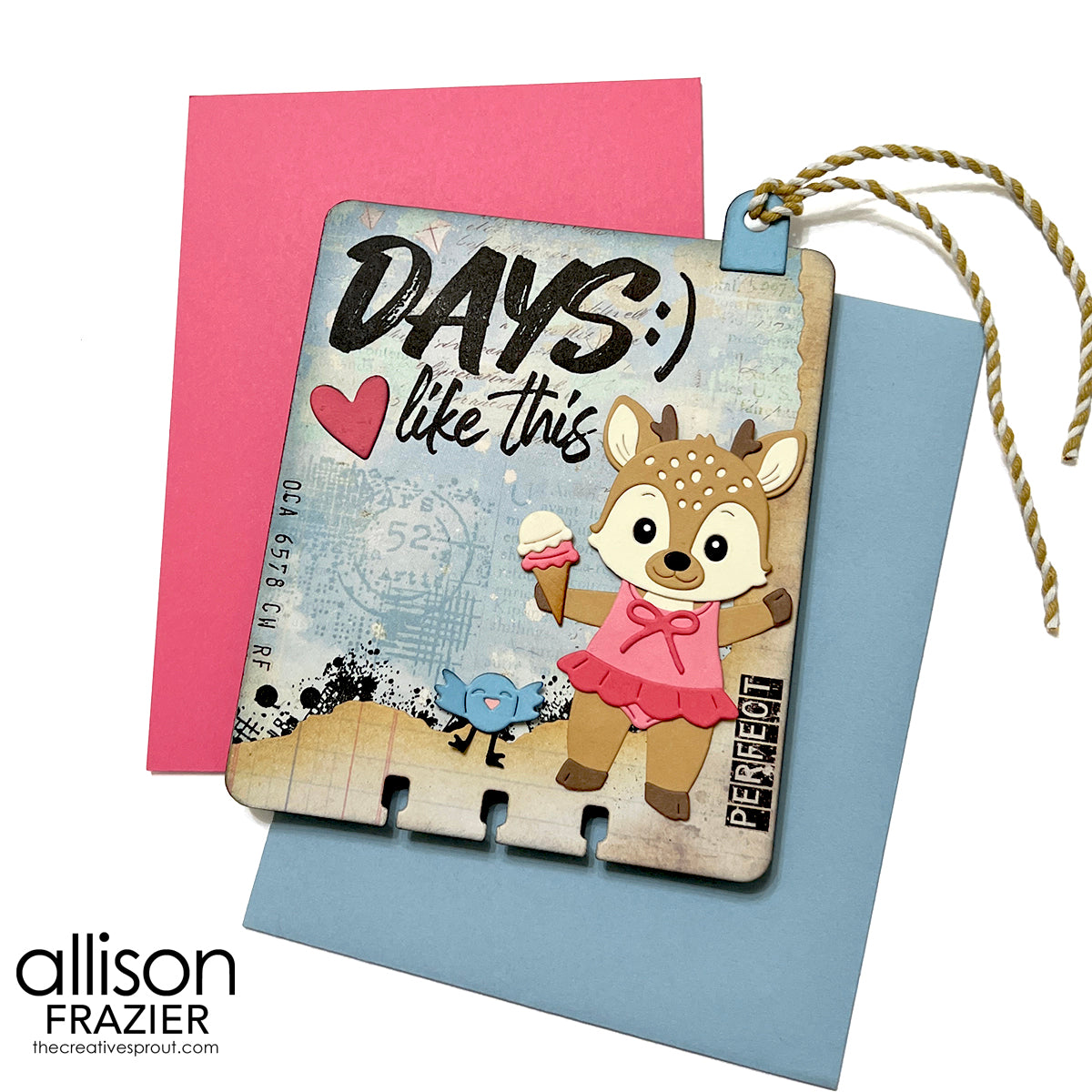 Spellbinders Noted Details Rub Ons scsr-016 deer with ice cream blue bird days like this card allison frazier