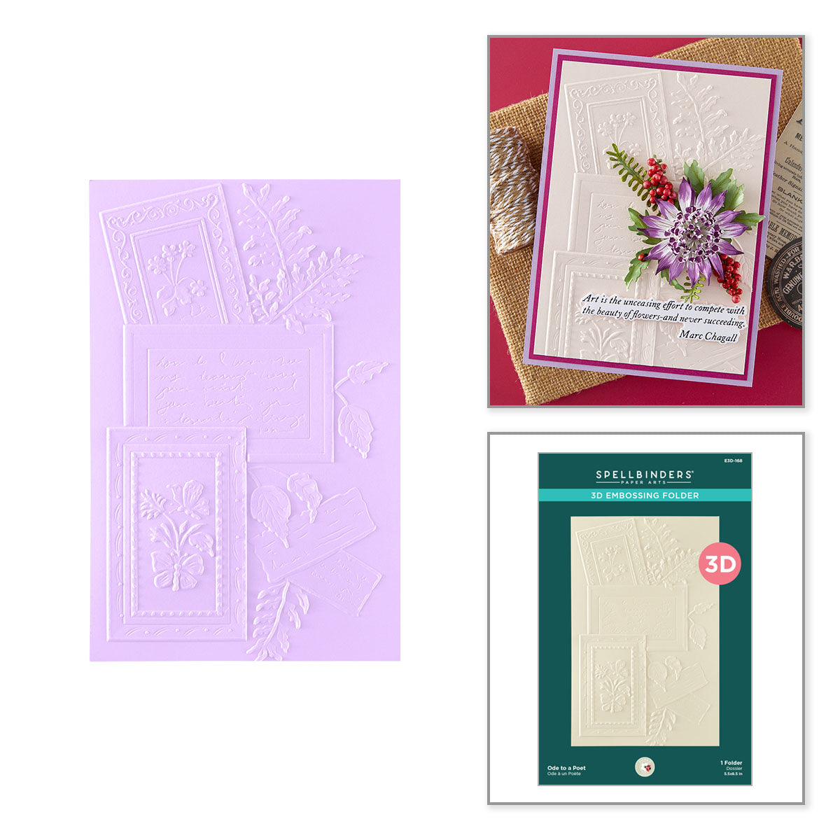 Spellbinders Ode to a Poet 3D Embossing Folder e3d-168