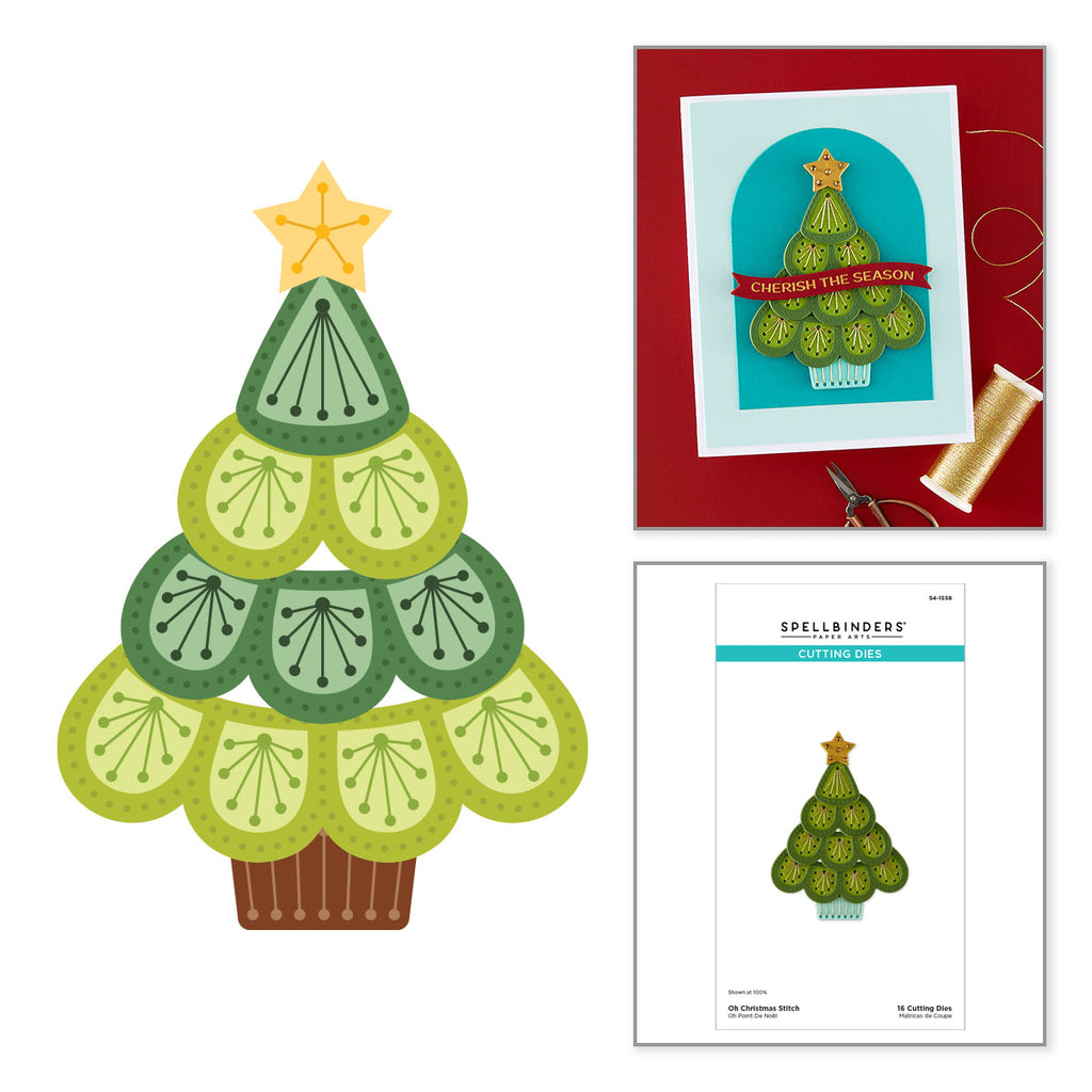 Spellbinders Oh Christmas Stitch Etched Dies s4-1558