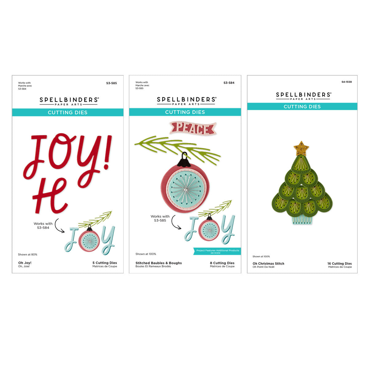Spellbinders Oh Christmas Stitch I Want It All Die Set bd-1169