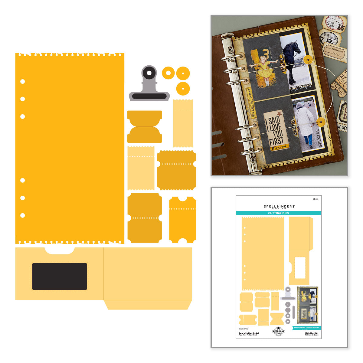 Spellbinders Page with Flap Pocket Etched Dies s7-295