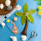 Spellbinders Palm Tree Etched Dies s5-755 seashells surfboard tree 