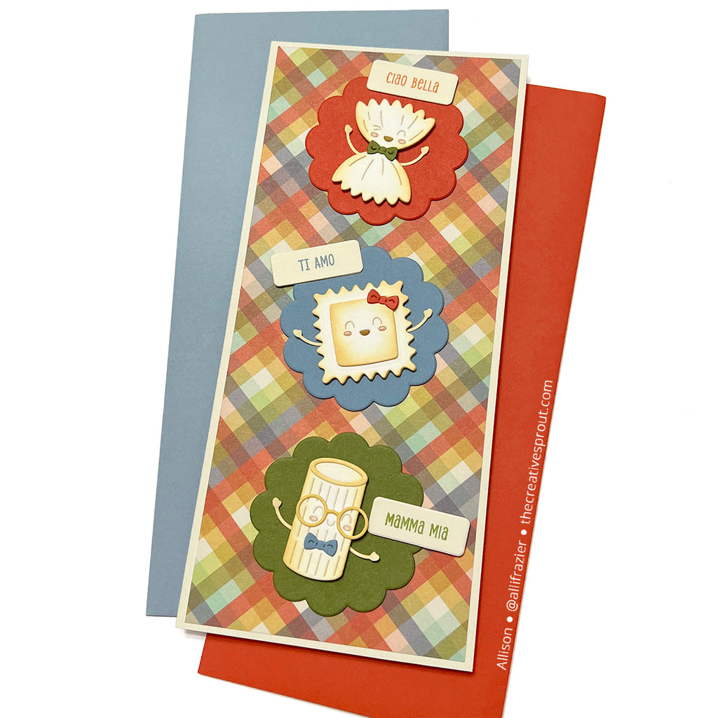 Spellbinders Pasta Friends Etched Dies s4-1494 plaid