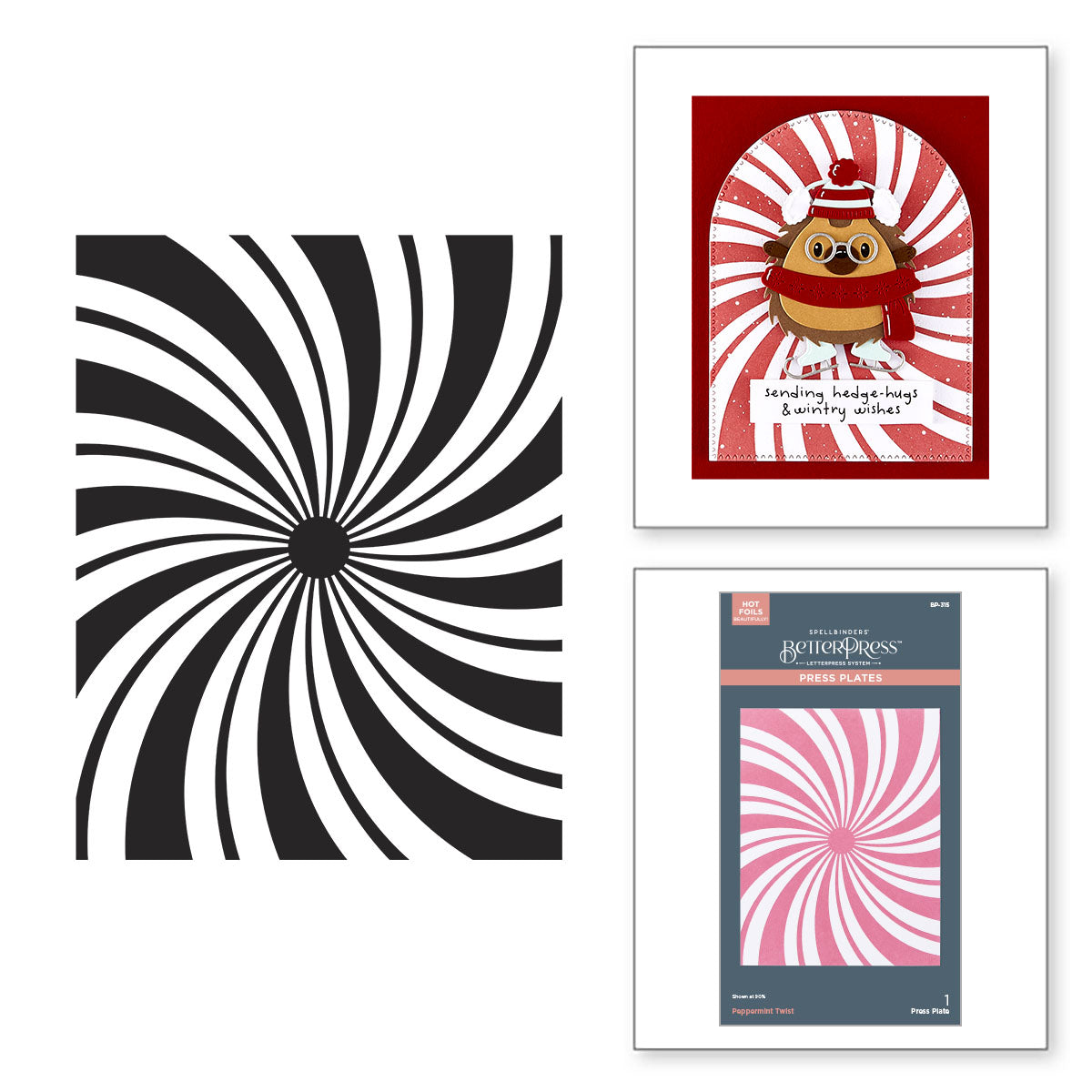 Spellbinders Peppermint Twist BetterPress Plate bp-315
