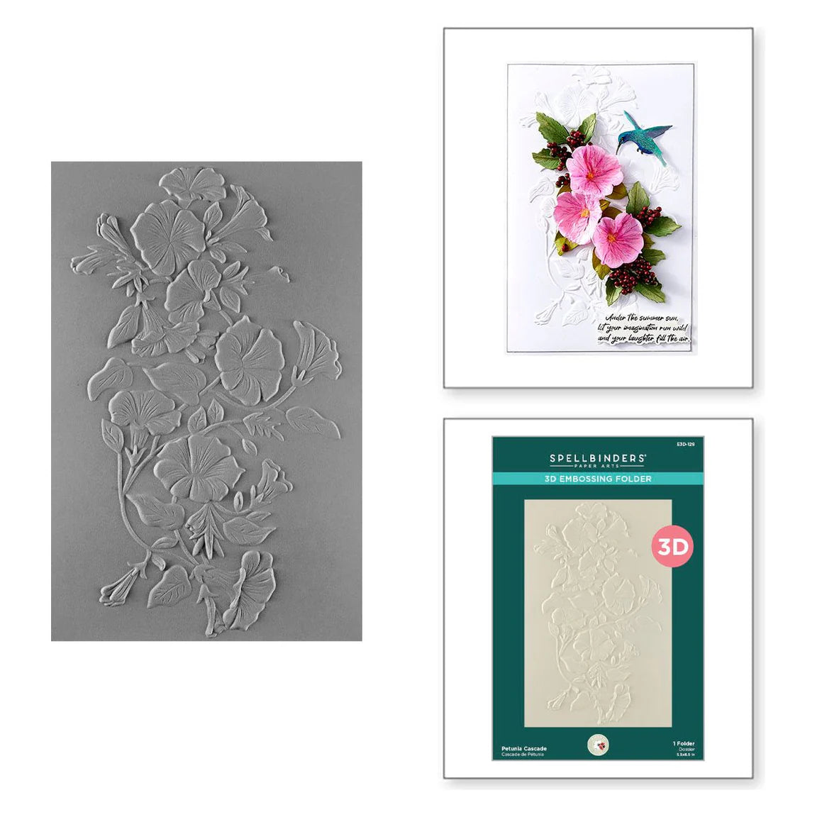 Spellbinders Petunia Cascade 3D Embossing Folder e3d-129
